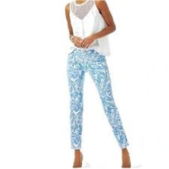 Lilly Pulitzer Kelly High Rise Skinny Ankle Pant Womens Size 10 Resort White NWT - Picture 1 of 4